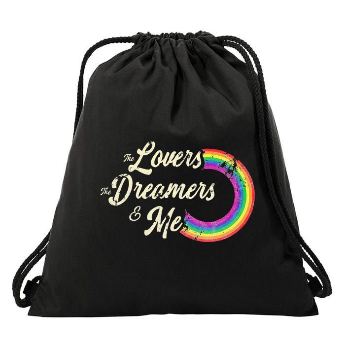 The Lovers The Dreamers And Me Rainbow Drawstring Bag