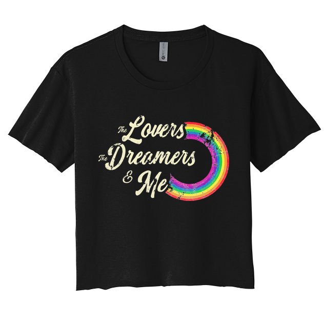 The Lovers The Dreamers And Me Rainbow Crop Top