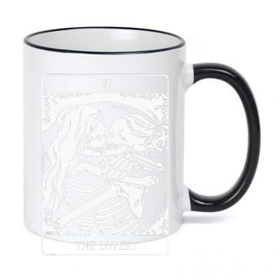 The Lovers Tarot Card Occult Goth Lesbian Skeleton Halloween 11oz Black Color Changing Mug