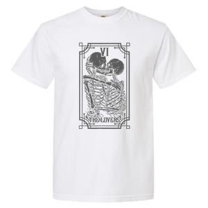 The Lovers Tarot Card Goth Skull Halloween Gothic Garment-Dyed Heavyweight T-Shirt