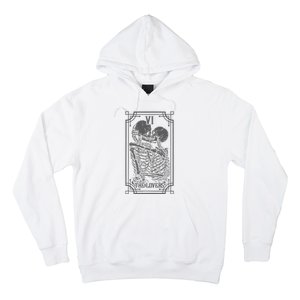 The Lovers Tarot Card Goth Skull Halloween Gothic Hoodie