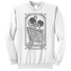 The Lovers Tarot Card Goth Skull Halloween Gothic Sweatshirt