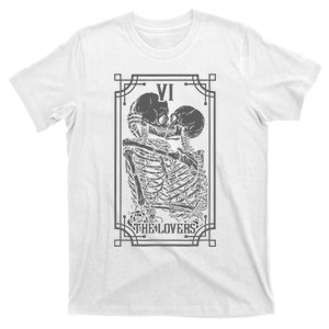 The Lovers Tarot Card Goth Skull Halloween Gothic T-Shirt