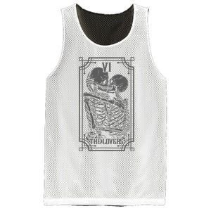 The Lovers Tarot Card Goth Skull Halloween Gothic Mesh Reversible Basketball Jersey Tank