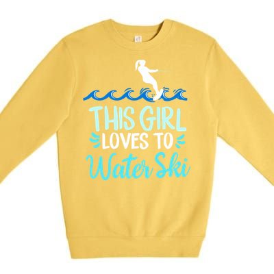 This Loves To Water Ski Meaningful Gift Premium Crewneck Sweatshirt