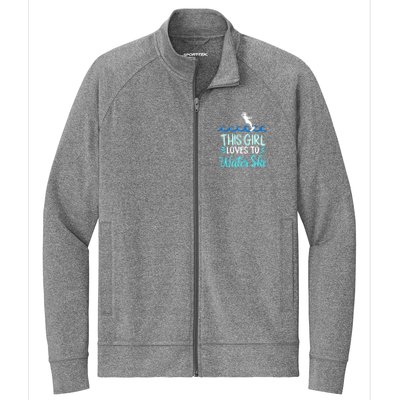 This Loves To Water Ski Meaningful Gift Stretch Full-Zip Cadet Jacket