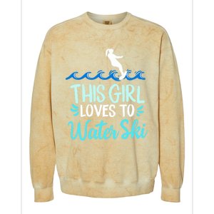 This Loves To Water Ski Meaningful Gift Colorblast Crewneck Sweatshirt