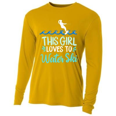 This Loves To Water Ski Meaningful Gift Cooling Performance Long Sleeve Crew