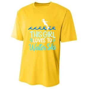 This Loves To Water Ski Meaningful Gift Performance Sprint T-Shirt