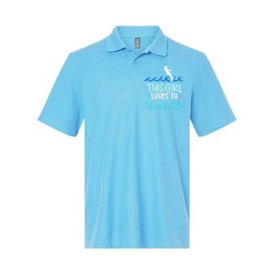 This Loves To Water Ski Meaningful Gift Softstyle Adult Sport Polo