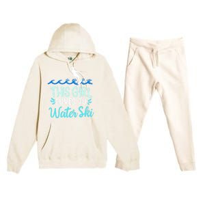 This Loves To Water Ski Meaningful Gift Premium Hooded Sweatsuit Set