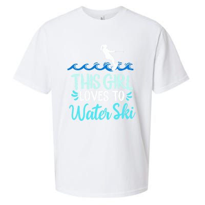 This Loves To Water Ski Meaningful Gift Sueded Cloud Jersey T-Shirt