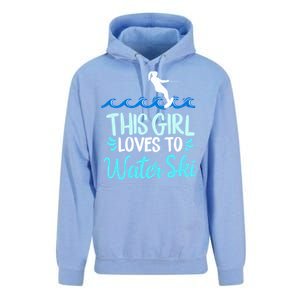 This Loves To Water Ski Meaningful Gift Unisex Surf Hoodie