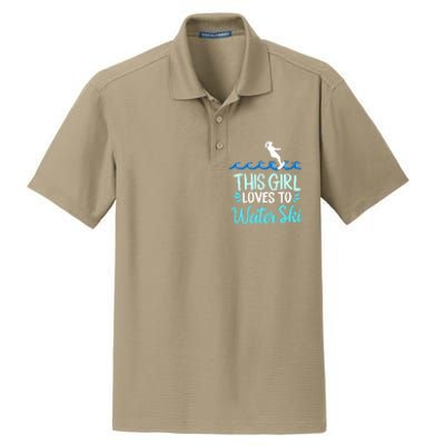 This Loves To Water Ski Meaningful Gift Dry Zone Grid Polo