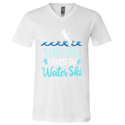 This Loves To Water Ski Meaningful Gift V-Neck T-Shirt