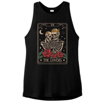 The Lovers Tarot Card Vintage The Lovers Tarot Ladies PosiCharge Tri-Blend Wicking Tank