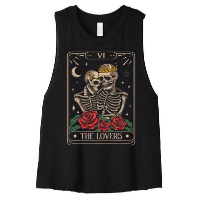 The Lovers Tarot Card Vintage The Lovers Tarot Women's Racerback Cropped Tank