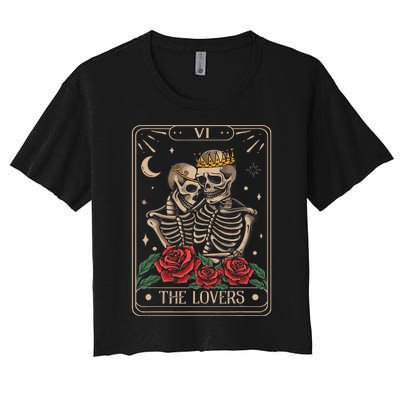 The Lovers Tarot Card Vintage The Lovers Tarot Women's Crop Top Tee