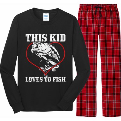 This Loves To Fish Bass Fishing Fisherman Gift For Long Sleeve Pajama Set