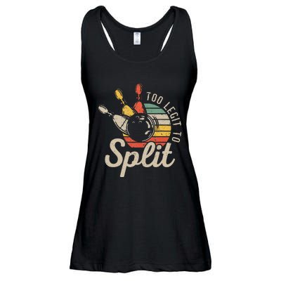 Too Legit To Split Retro Bowling Funny Bowler Bowling Team Ladies Essential Flowy Tank