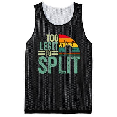 Too Ligit To Split Funny Bowlers & Bowling Player Mesh Reversible Basketball Jersey Tank