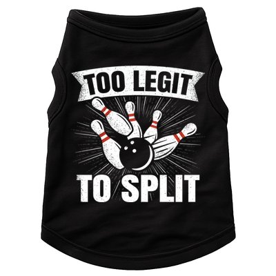 Too Legit To Split Funny Retro Team Bowler Bowling Doggie Tank