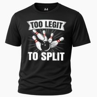 Too Legit To Split Funny Retro Team Bowler Bowling Cooling Performance Crew T-Shirt