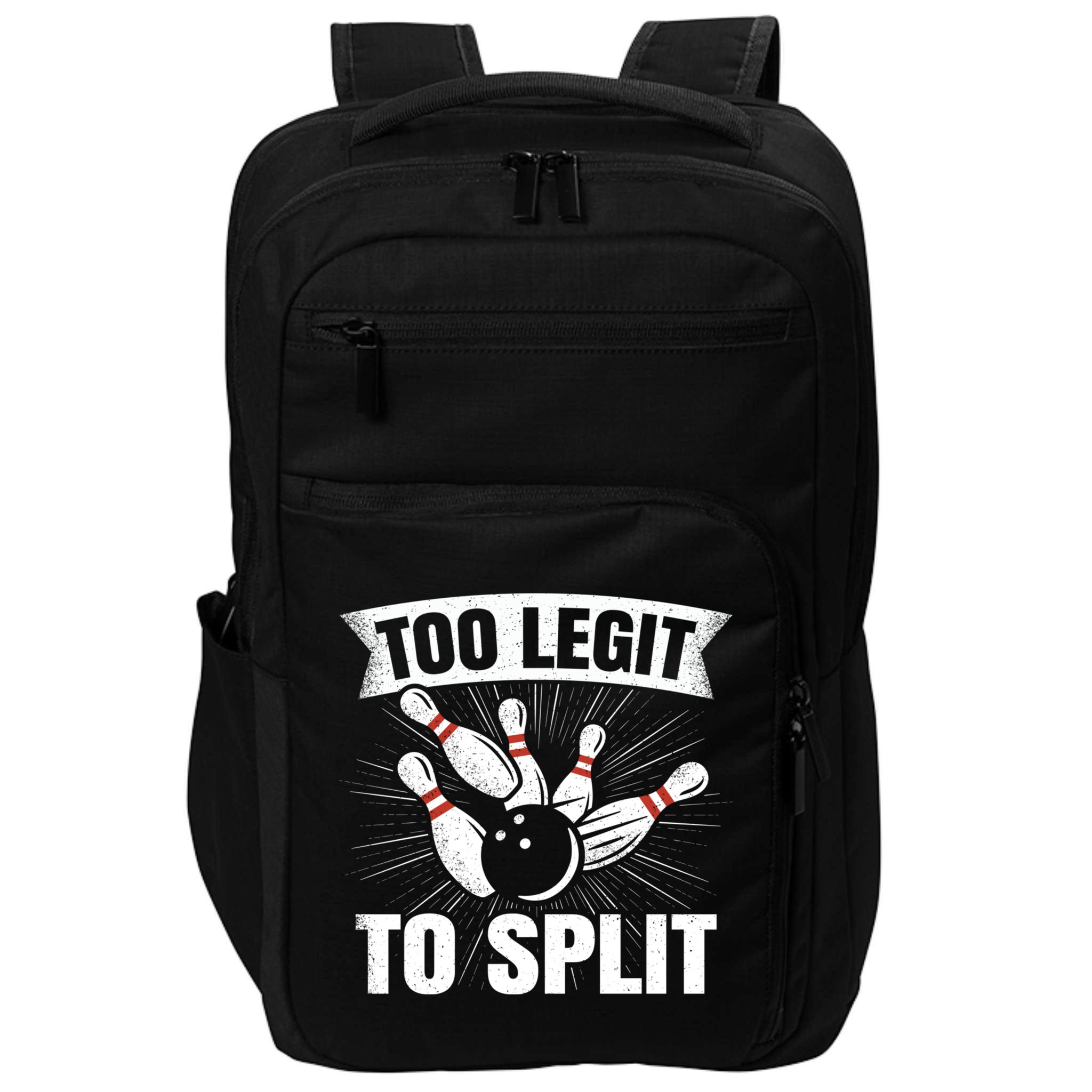 Too Legit To Split Funny Retro Team Bowler Bowling Impact Tech Backpack