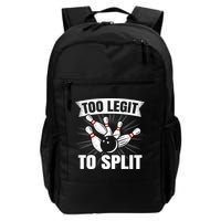 Too Legit To Split Funny Retro Team Bowler Bowling Backpack