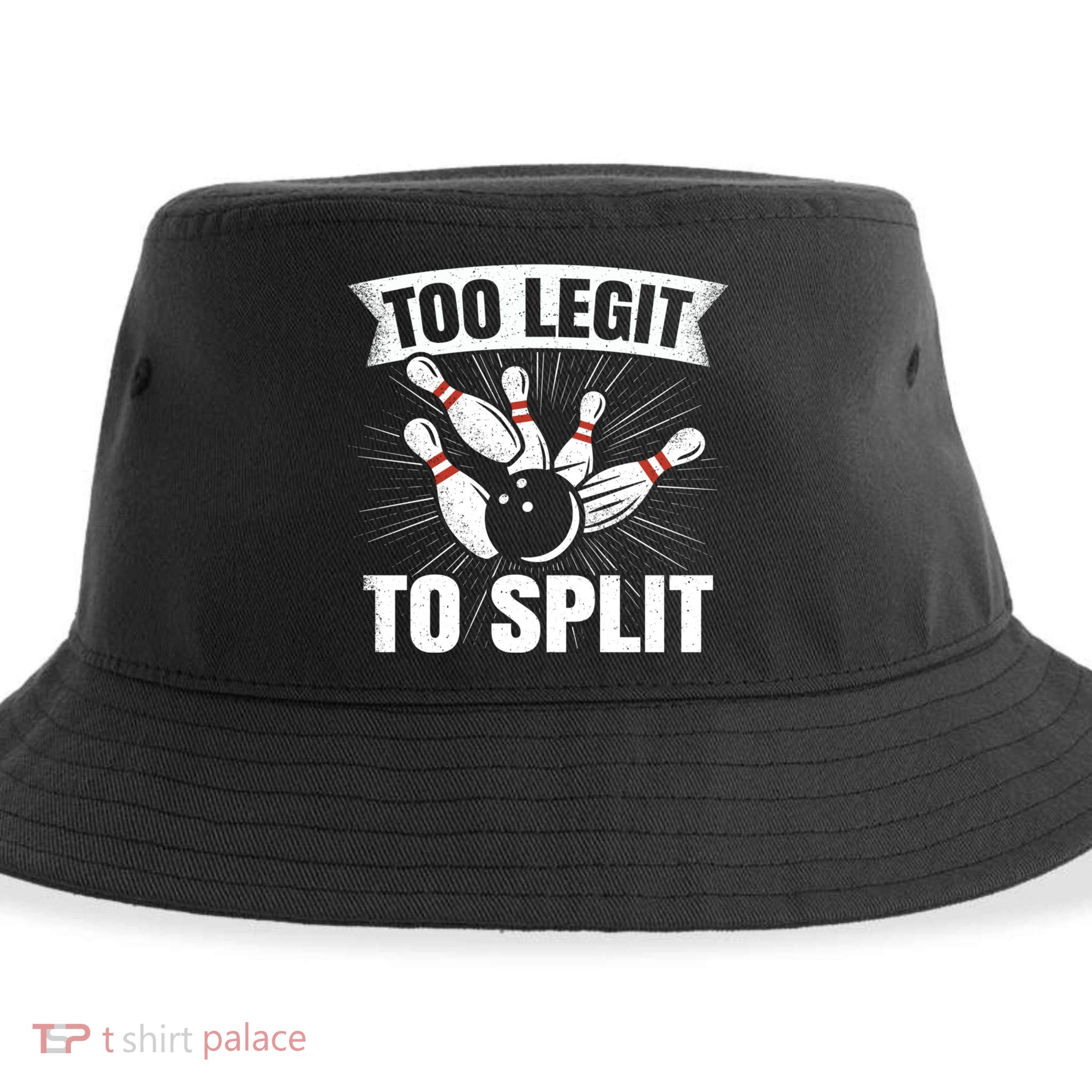 Too Legit To Split Funny Retro Team Bowler Bowling Sustainable Bucket Hat