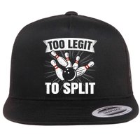 Too Legit To Split Funny Retro Team Bowler Bowling Flatbill Hat