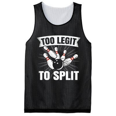 Too Legit To Split Funny Retro Team Bowler Bowling Mesh Reversible Basketball Jersey Tank