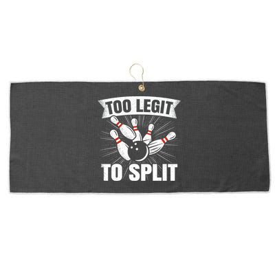 Too Legit To Split Funny Retro Team Bowler Bowling Large Microfiber Waffle Golf Towel