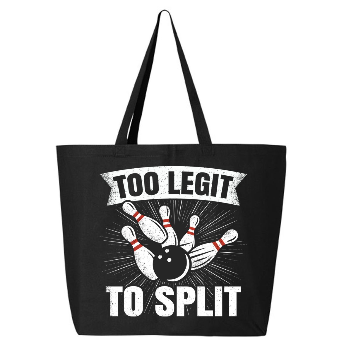 Too Legit To Split Funny Retro Team Bowler Bowling 25L Jumbo Tote