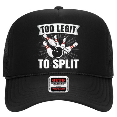 Too Legit To Split Funny Retro Team Bowler Bowling Trucker Hat