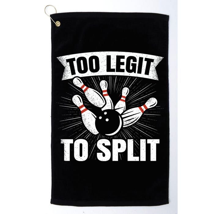 Too Legit To Split Funny Retro Team Bowler Bowling Golf Towel