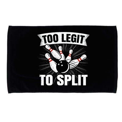 Too Legit To Split Funny Retro Team Bowler Bowling Microfiber Hand Towel