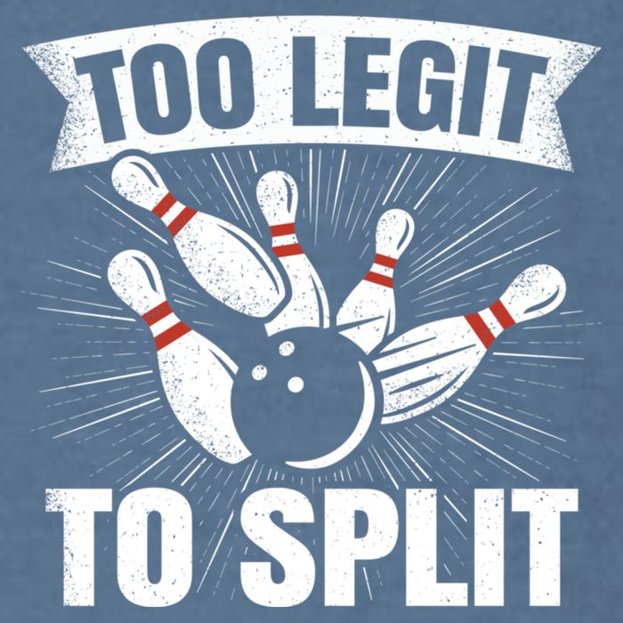 Too Legit To Split Funny Retro Team Bowler Bowling Garment-Dyed Sweatshirt