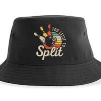 Too Legit To Split Retro Bowling Funny Bowler Bowling Team Sustainable Bucket Hat