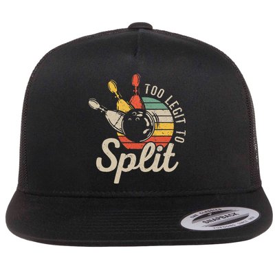Too Legit To Split Retro Bowling Funny Bowler Bowling Team Flatbill Hat