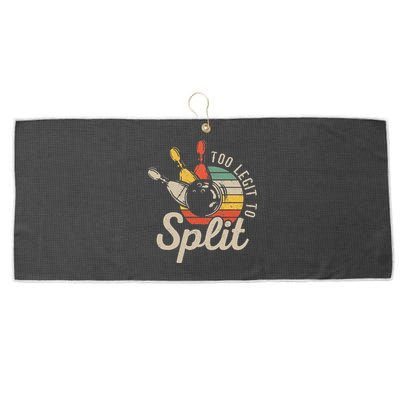 Too Legit To Split Retro Bowling Funny Bowler Bowling Team Large Microfiber Waffle Golf Towel
