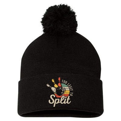 Too Legit To Split Retro Bowling Funny Bowler Bowling Team Pom Pom 12in Knit Beanie