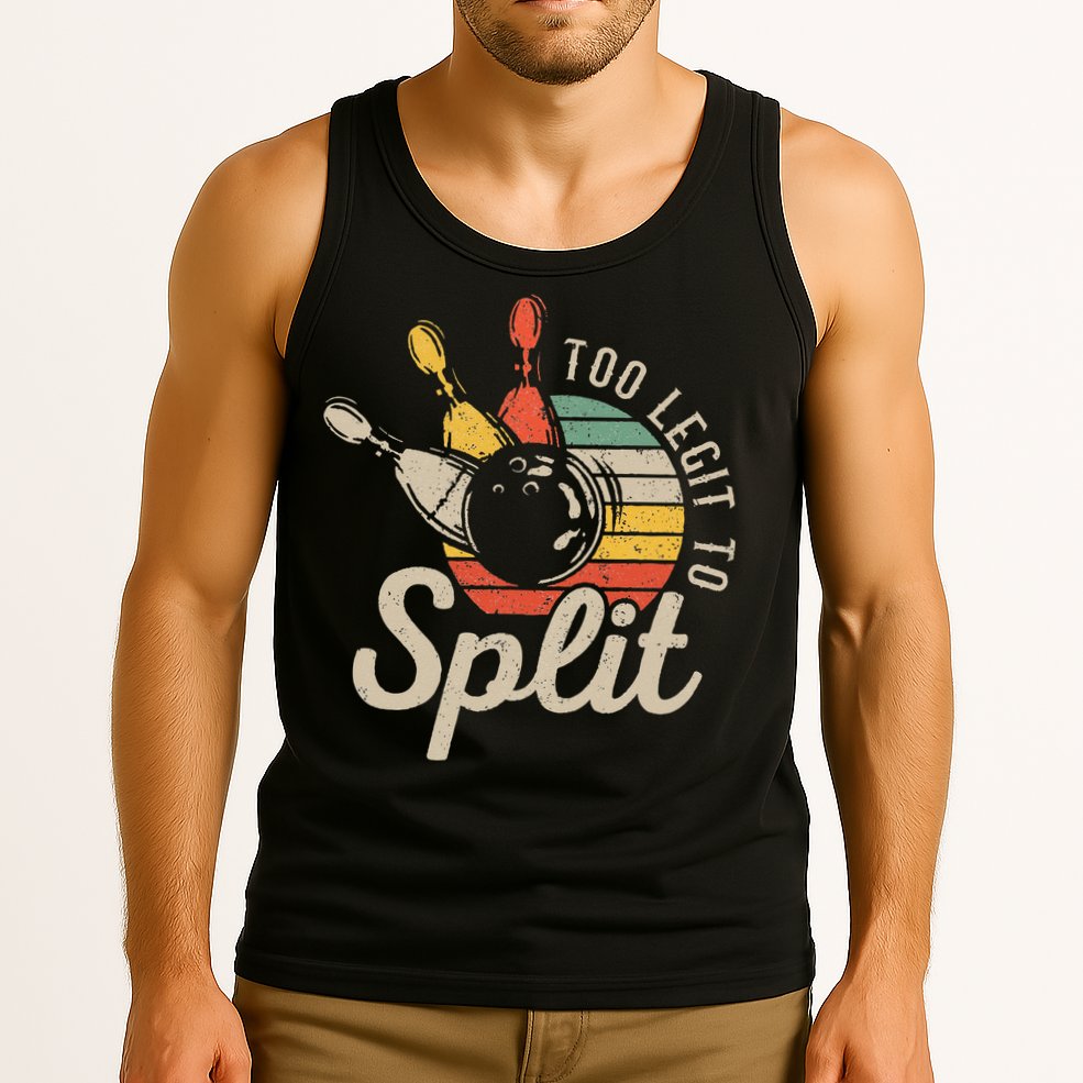 Too Legit To Split Retro Bowling Funny Bowler Bowling Team Tank Top