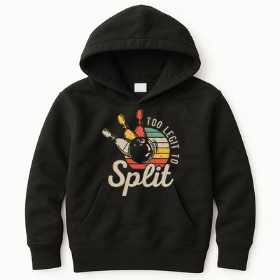 Too Legit To Split Retro Bowling Funny Bowler Bowling Team Kids Hoodie