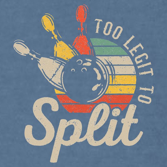 Too Legit To Split Retro Bowling Funny Bowler Bowling Team Garment-Dyed Sweatshirt