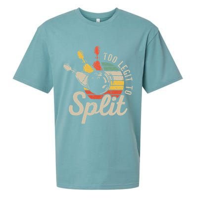 Too Legit To Split Retro Bowling Funny Bowler Bowling Team Sueded Cloud Jersey T-Shirt