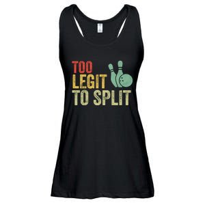 Too Legit To Split Funny Retro Team Bowler Bowling Ladies Essential Flowy Tank