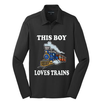 This Loves Trains Gift Wagon Lover Silk Touch Performance Long Sleeve Polo