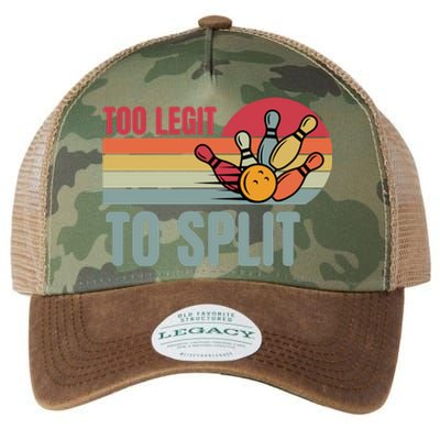 Too Legit To Split Funny Retro Team Bowler Bowling Legacy Tie Dye Trucker Hat