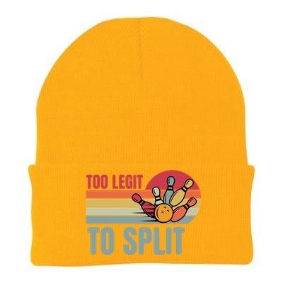 Too Legit To Split Funny Retro Team Bowler Bowling Knit Cap Winter Beanie